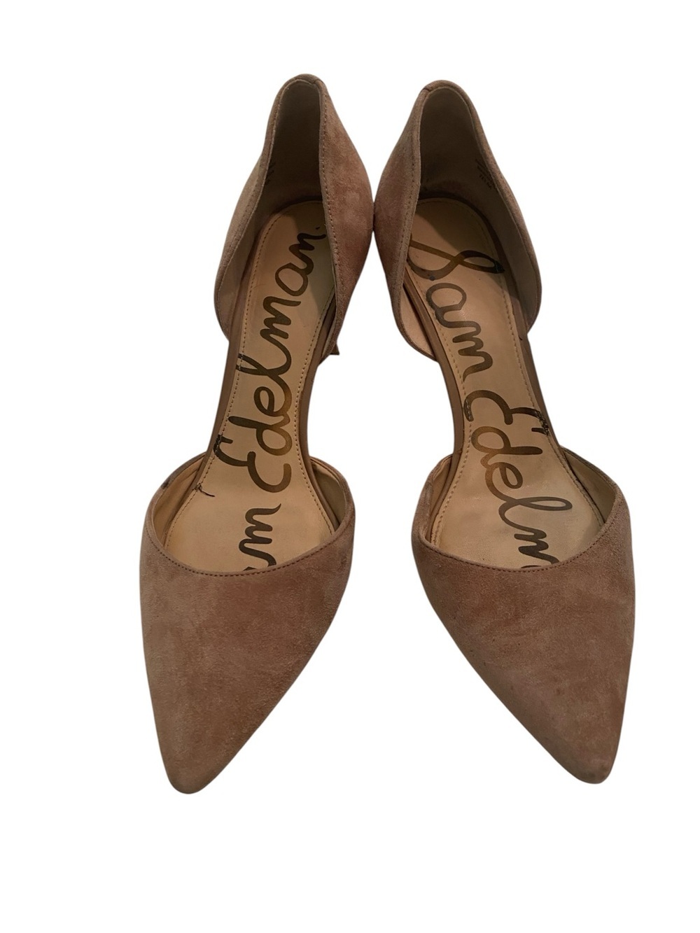 SAM EDELMAN BEIGE SUEDE HEELS SIZE 8.5